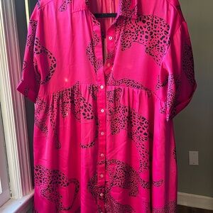 JODIFL Pink Leopard Print Dress